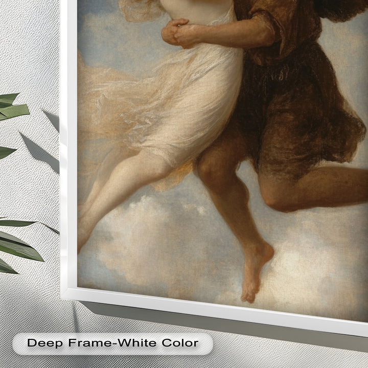 Celestial Embrace – Mythical Angelic Lovers Oil Painting
