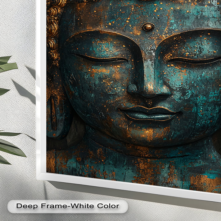 Turquoise Buddha Wall Art – Religious Oil Painting