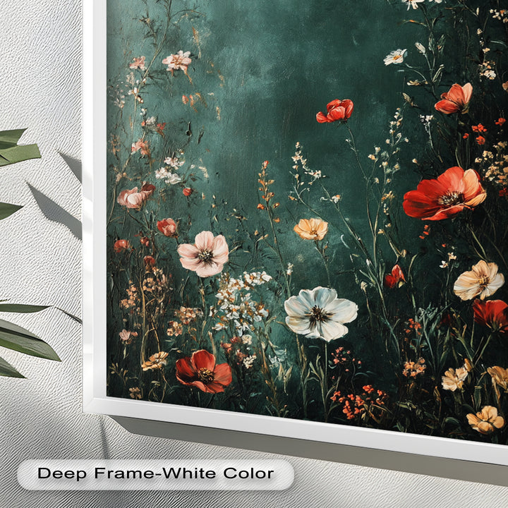 Wild Bloom Serenity – Vintage Blumenölgemälde