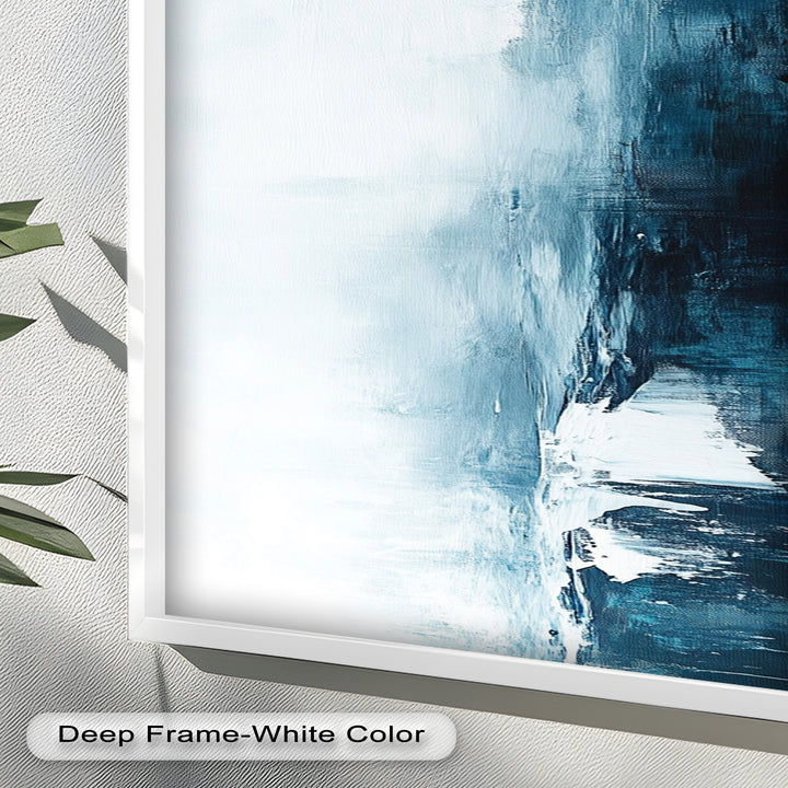 Midnight Fjord – Deep Blue Abstract Oil Painting