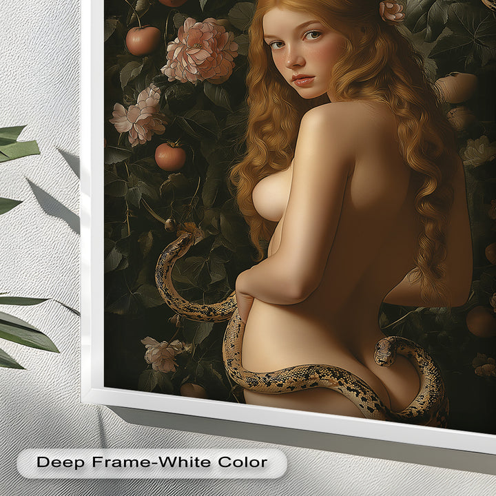 Eve in the Garden – Symbolic Temptation Mythology Oil Painting