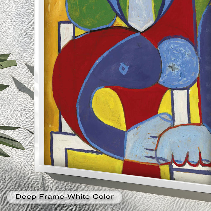 Seated in Silence – Colorful Cubist Portrait Oil Painting