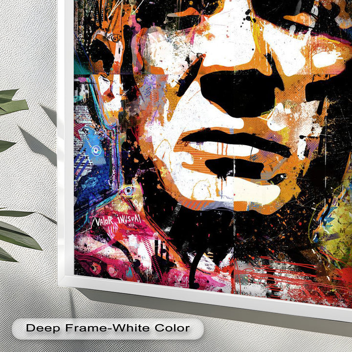 Graffiti Face Portrait Wall Art – Urban Abstract Oil Painting