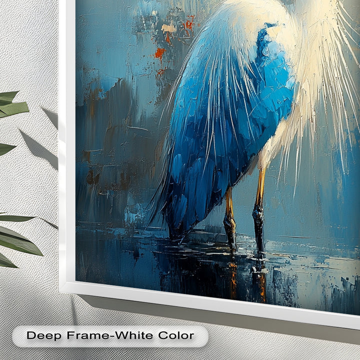 Modern Blue Heron - Animal Oil Painting