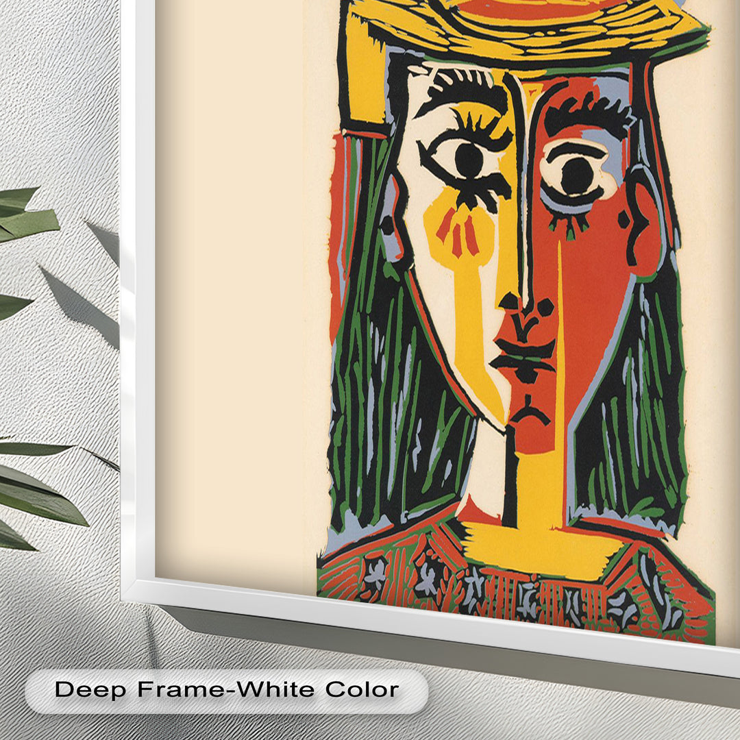 Cubist Woman Portrait Wall Art – Abstract Oil Painting