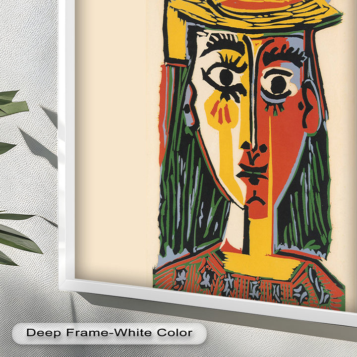 Cubist Woman Portrait Wall Art – Abstract Oil Painting