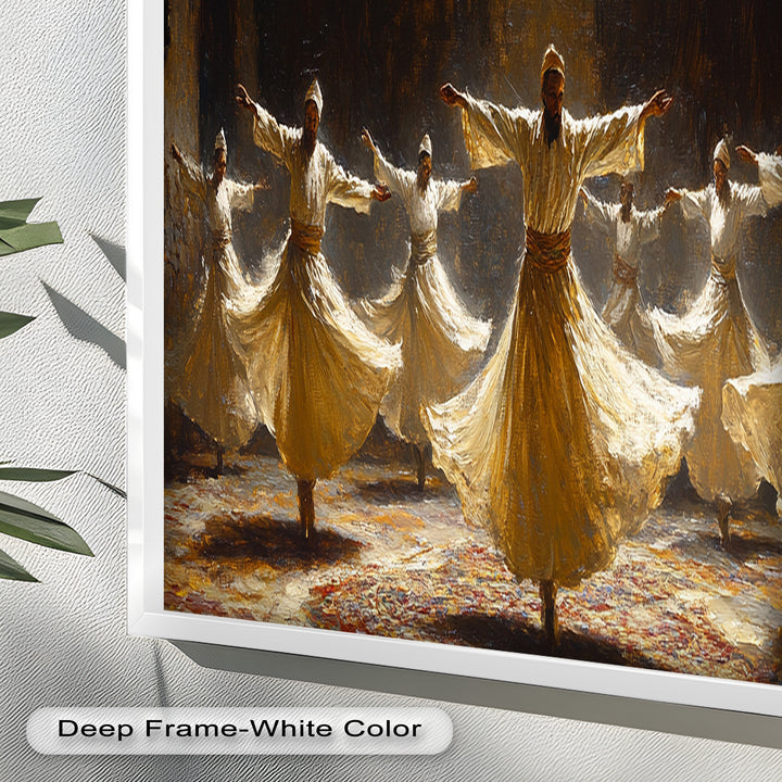 Whirling Dervishes Wall Art – Framed Oil Painting
