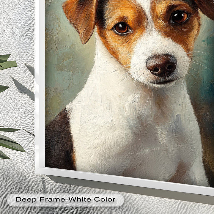 Jack Russell Portrait mit seelenvollem Blick - Tierölgemälde