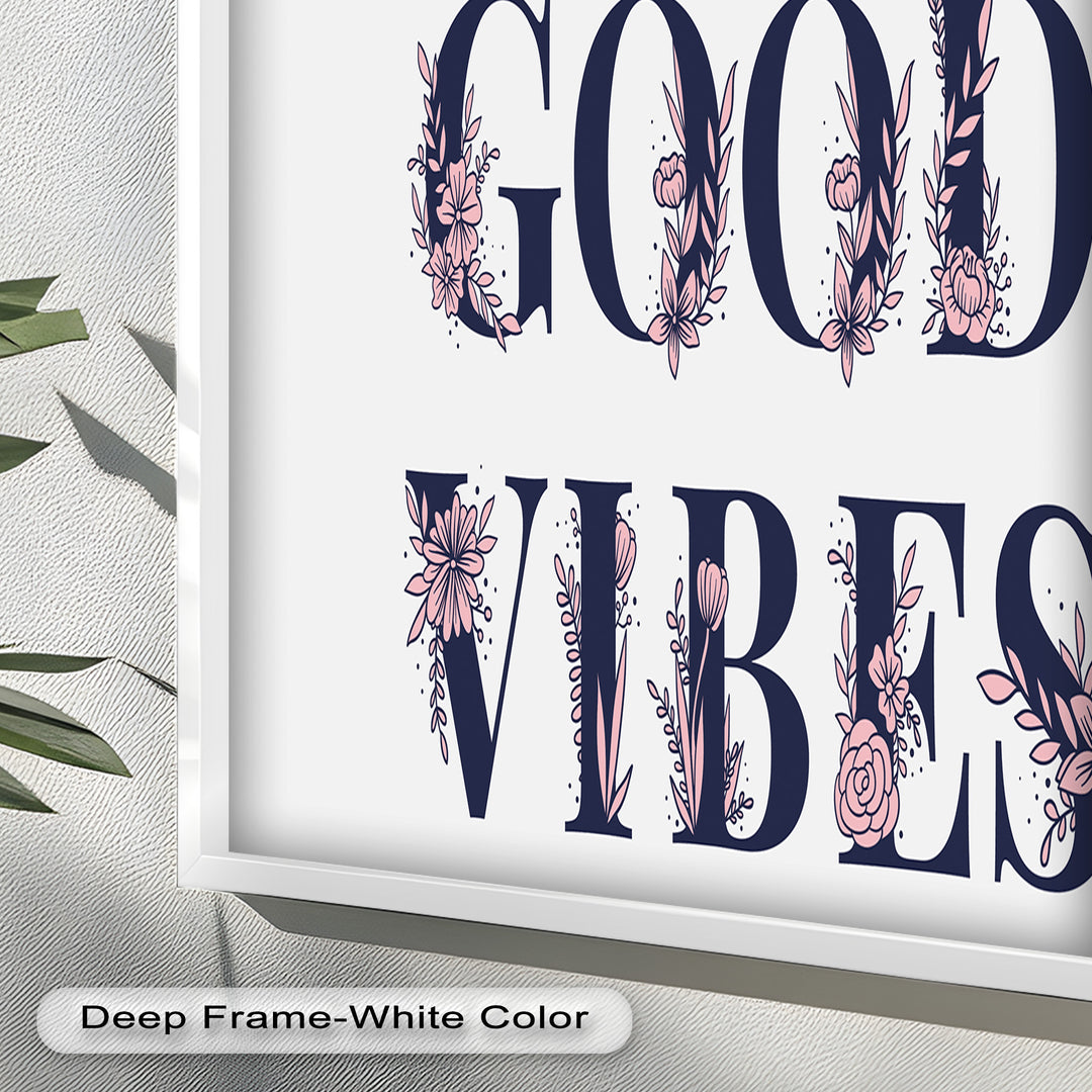 Gute Stimmung – Florale Typografie Ölgemälde