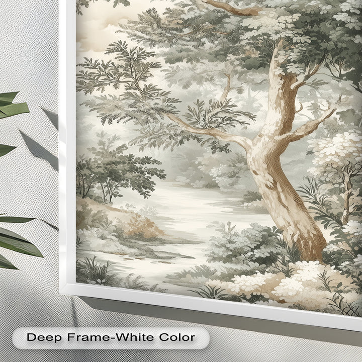 Nature Wall Art - Sepia Forest Landscape Oil Painting