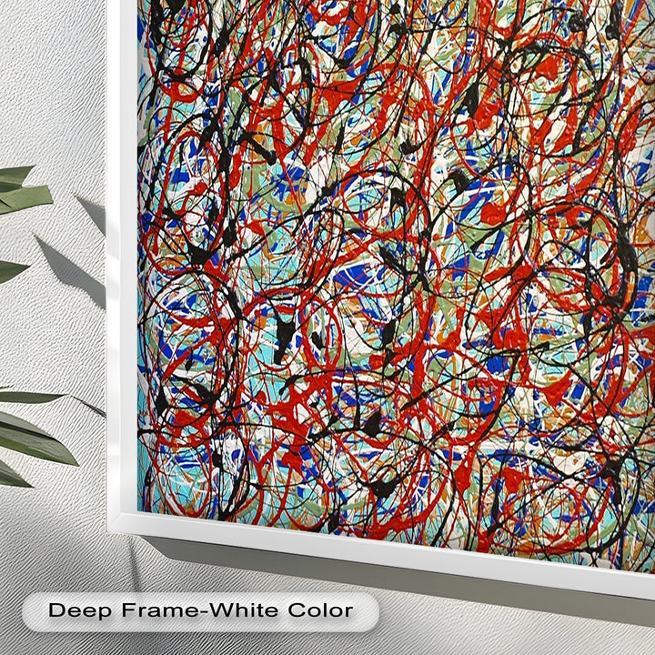 Energetic Action Painting Wall Art – Abstract Oil Painting