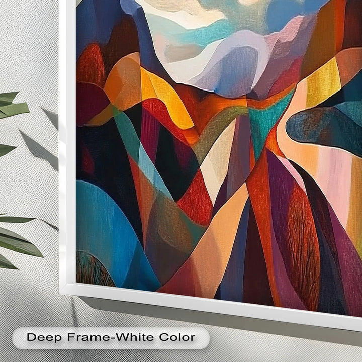Valley of Vibrance – Geometric Landscape Abstract Oil Painting - MyPhotoStation