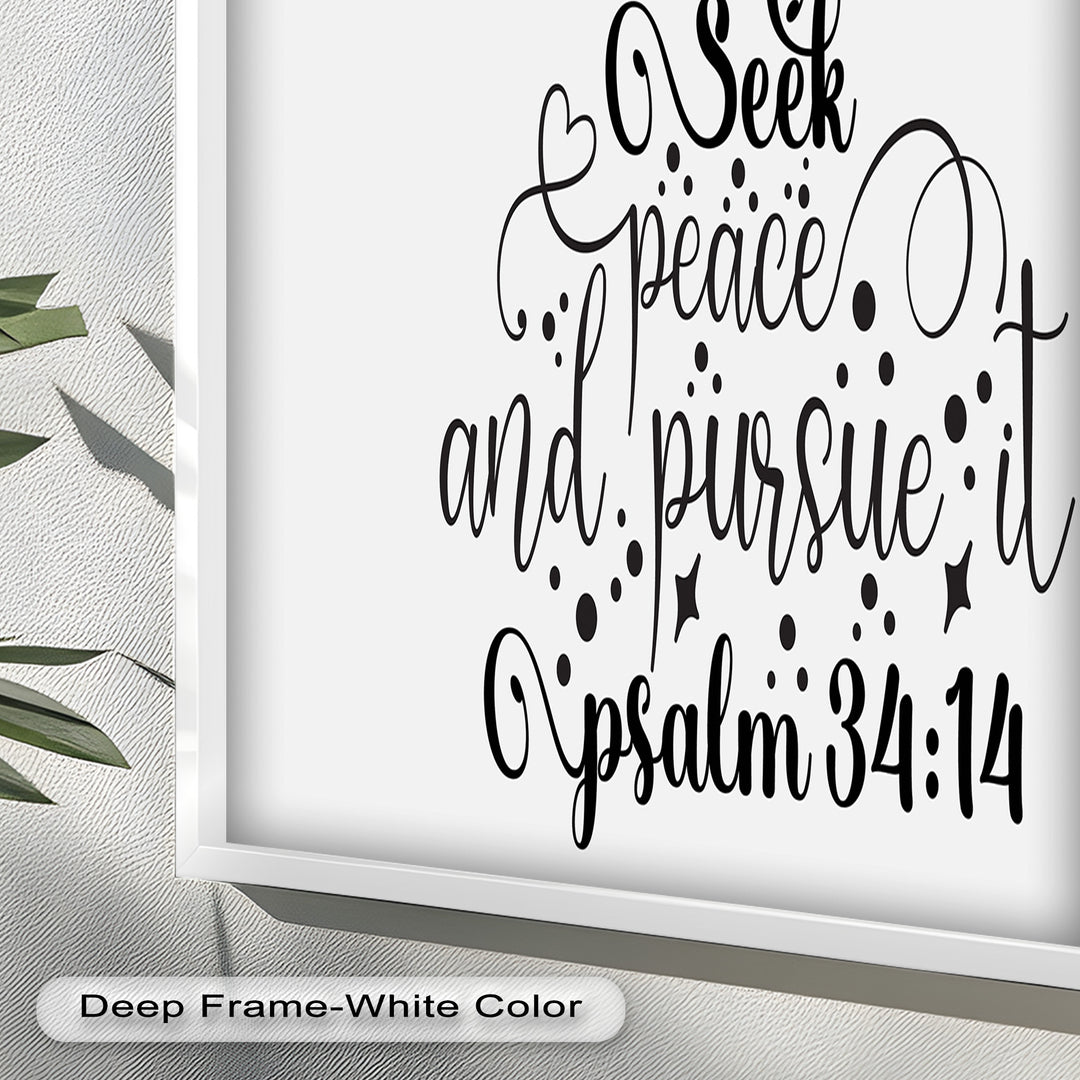Seek Peace and Pursue It – Psalm 34:14 Christian Bible Oil Painting