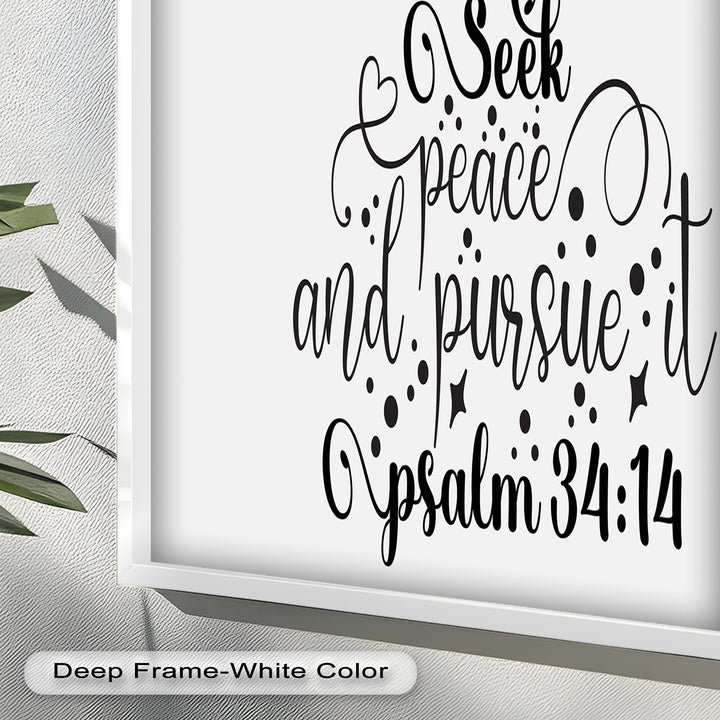 Seek Peace and Pursue It – Psalm 34:14 Christian Bible Oil Painting