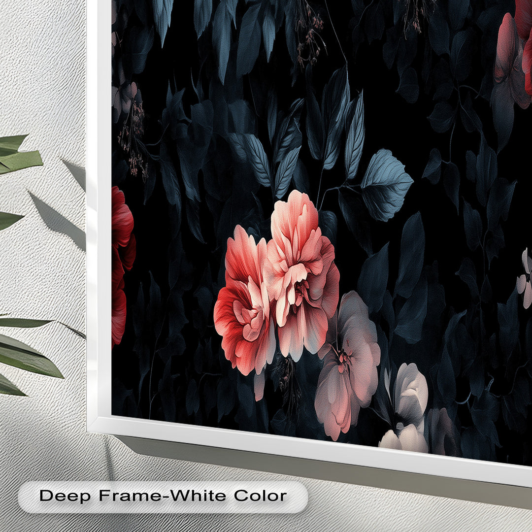 Dark Floral Elegance Wall Art – Floral Oil Painting