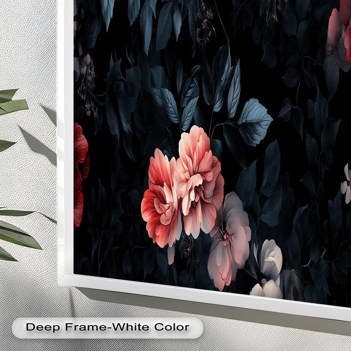 Dark Floral Elegance Wall Art – Floral Oil Painting