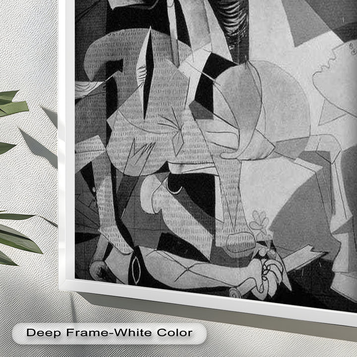 Echoes of War – Black & White Cubist Masterpiece Oil Painting