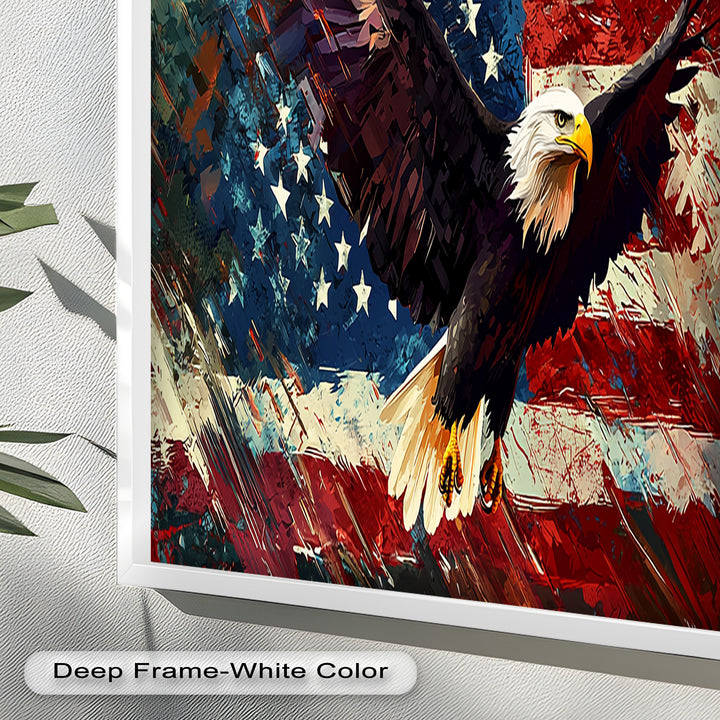 Soaring Freedom – Patriotic Eagle Oil Painting