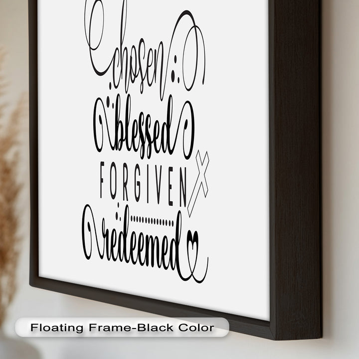 Chosen, Blessed, Forgiven, Redeemed – Bible Verse Oil Painting