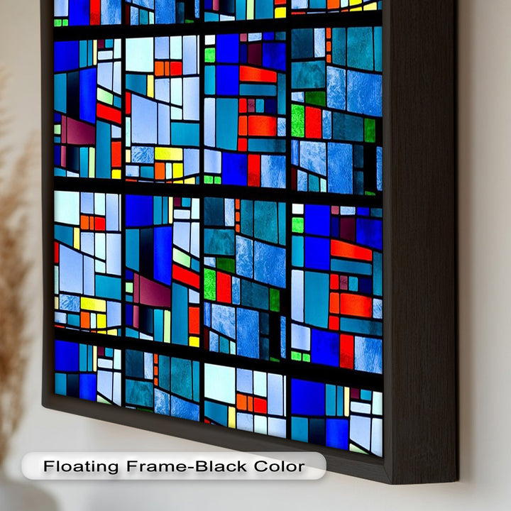 Farbblock-Mosaik-Look Wandkunst – Modernes abstraktes Ölgemälde