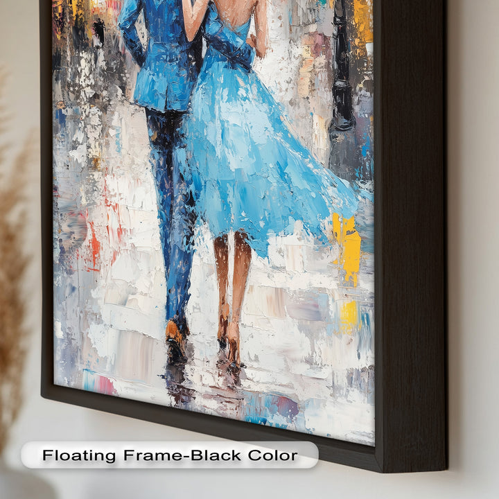 Forever in the Rain – Romantic Couple Love Oil Painting