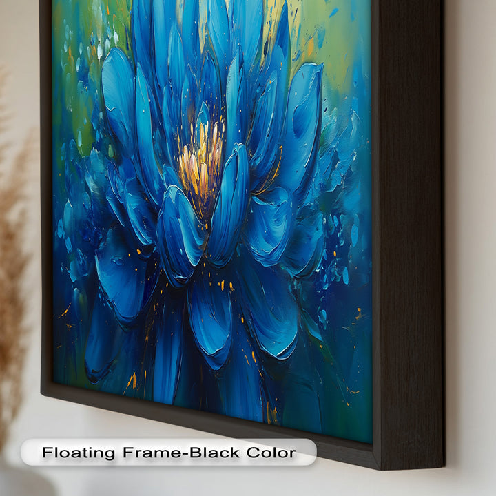 Golden-Centered Lotus in Bloom - Flower Oil Painting