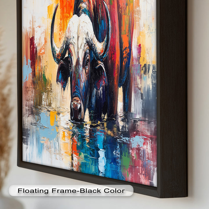 Water Buffalo at River’s Edge – Oil Painting