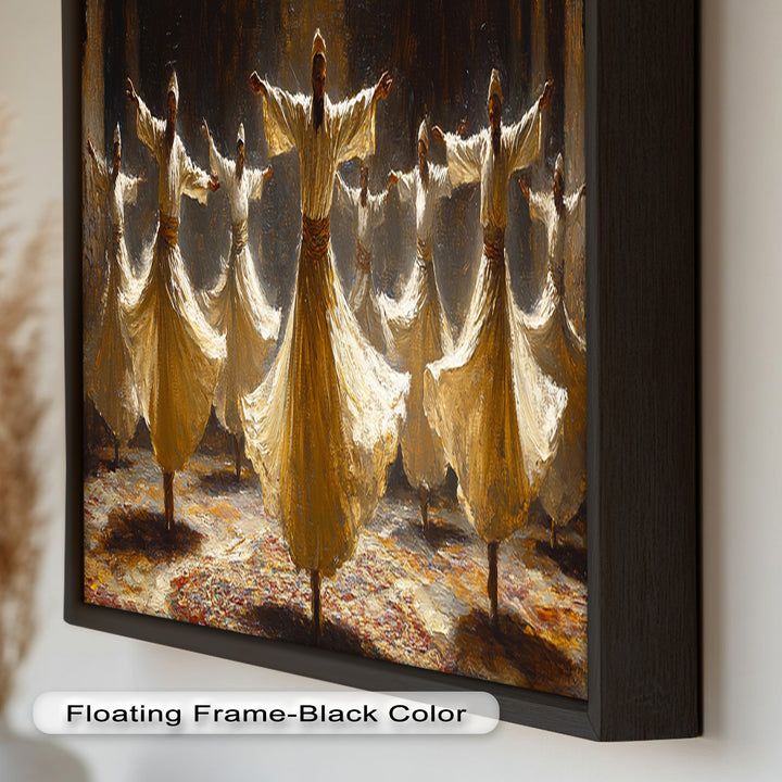Whirling Dervishes Wall Art – Framed Oil Painting