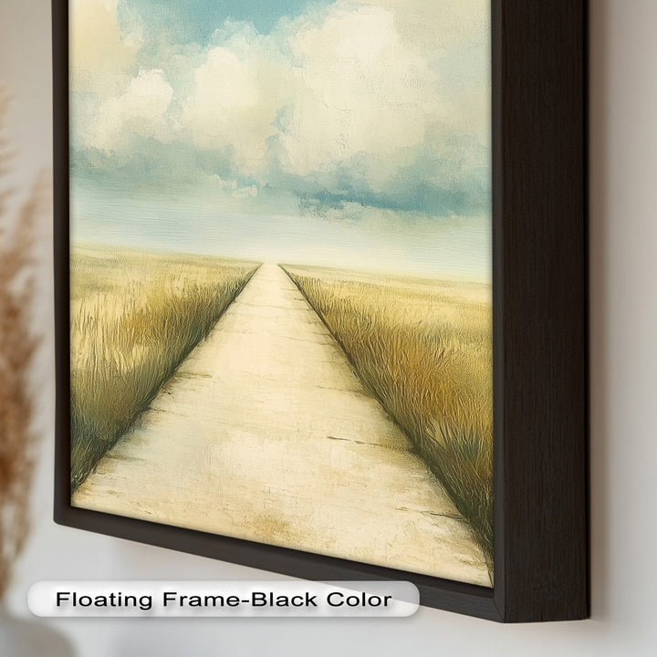 Minimal Nature Wall Art – Road Landscape Oil Painting