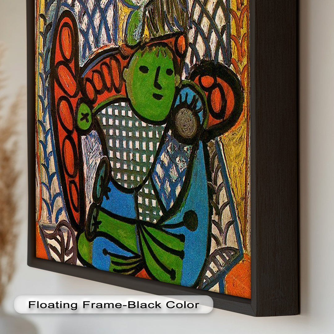 Green Embrace – Mother and Child Picasso Oil Painting