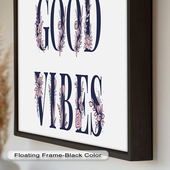Gute Stimmung – Florale Typografie Ölgemälde