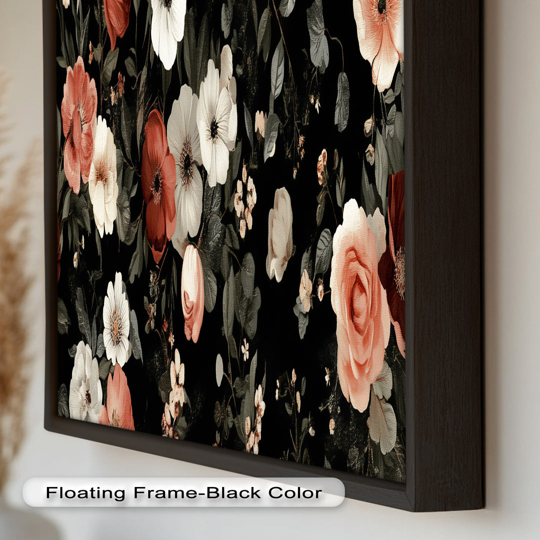 Vintage Rose Garden Wall Art – Floral Oil Painting