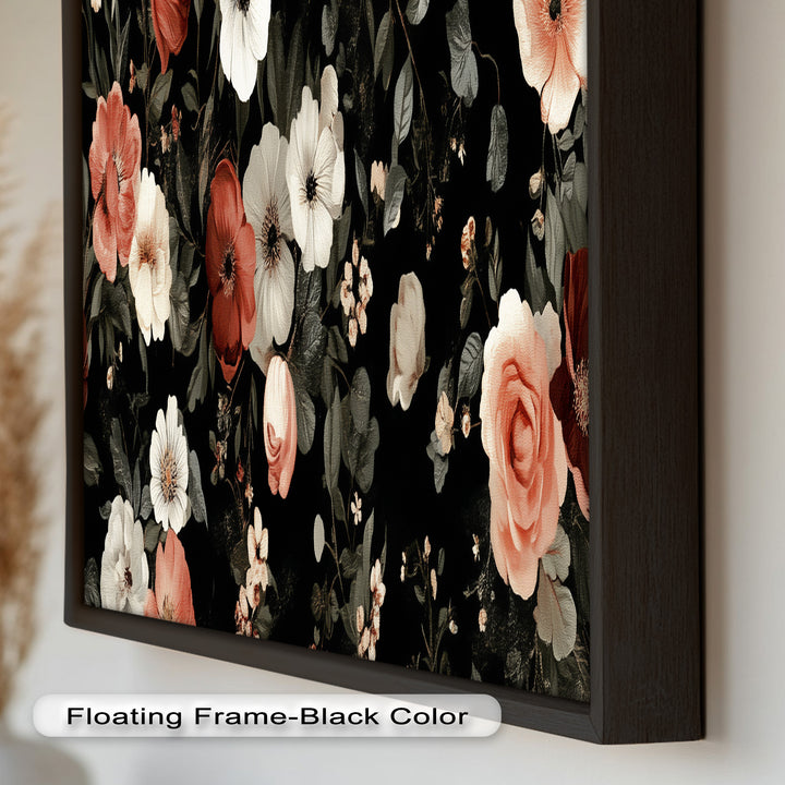 Vintage Rose Garden Wall Art – Floral Oil Painting