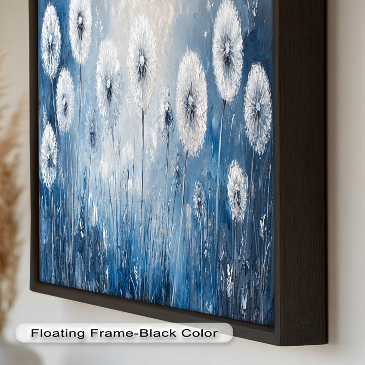 White Dandelion Field Wall Art – Floral Oil Painting