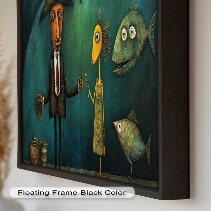 Underwater Toast – Whimsical Surrealist Picasso Oil Painting