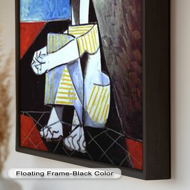 Seated in Reflection – Picasso Style Abstract Oil Painting