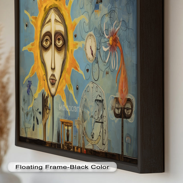 Solar Mindscape – Surreales Sonnengesicht-Ölgemälde von Picasso