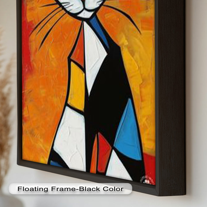 Geometric Feline – Abstract Cat Picasso Style Oil Painting