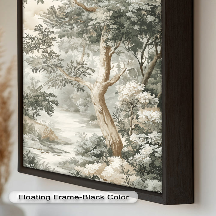 Nature Wall Art - Sepia Forest Landscape Oil Painting