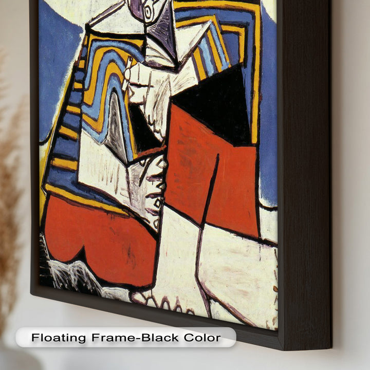 Abstract Man with Cap Wall Art – Cubist Oil Painting