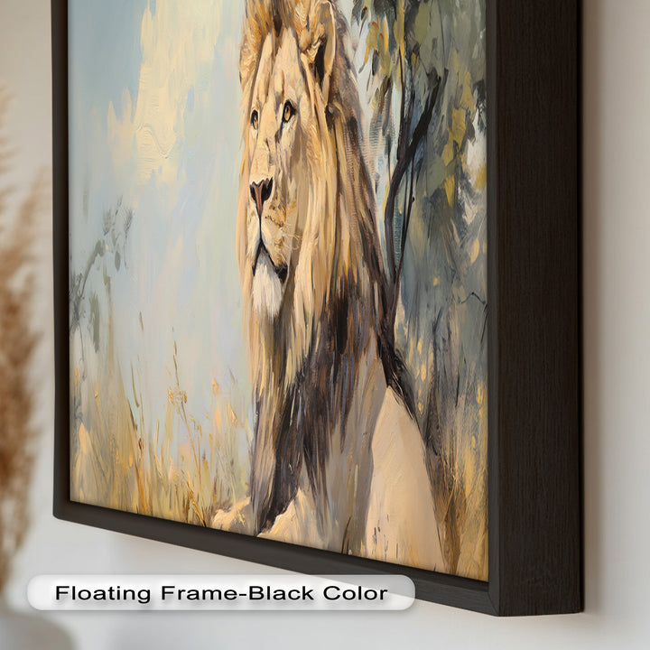 Lion Beneath African Sky - Animal Oil Painting