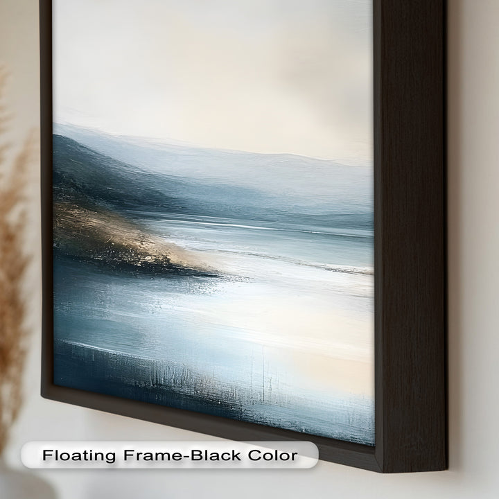 Nature Wall Art-Minimalist Lake Landscape Oil Painting