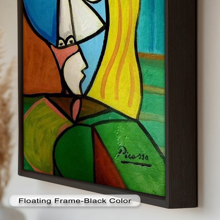 Golden Gaze – Cubist Woman in Hat Picasso Oil Painting