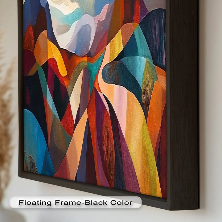 Valley of Vibrance – Geometric Landscape Abstract Oil Painting - MyPhotoStation