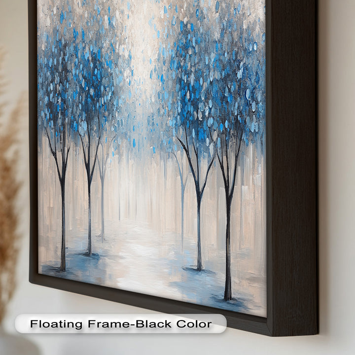 Blue Blossom Trees Wall Art – Floral Oil Painting