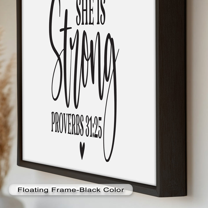 She Is Strong – Proverbs 31:25 Bible Verse Oil Painting