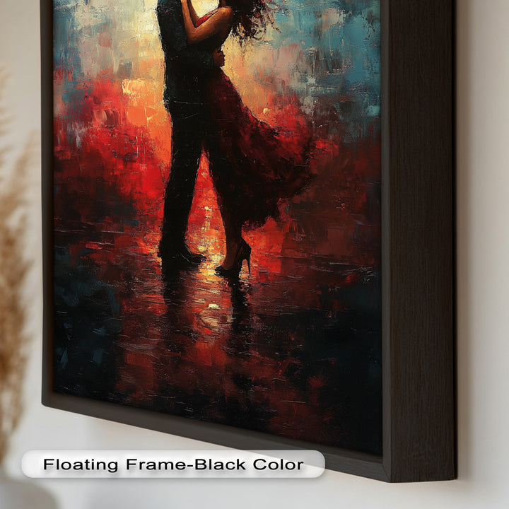 Eternal Flame – Embracing Couple at Sunset Love Oil Painting