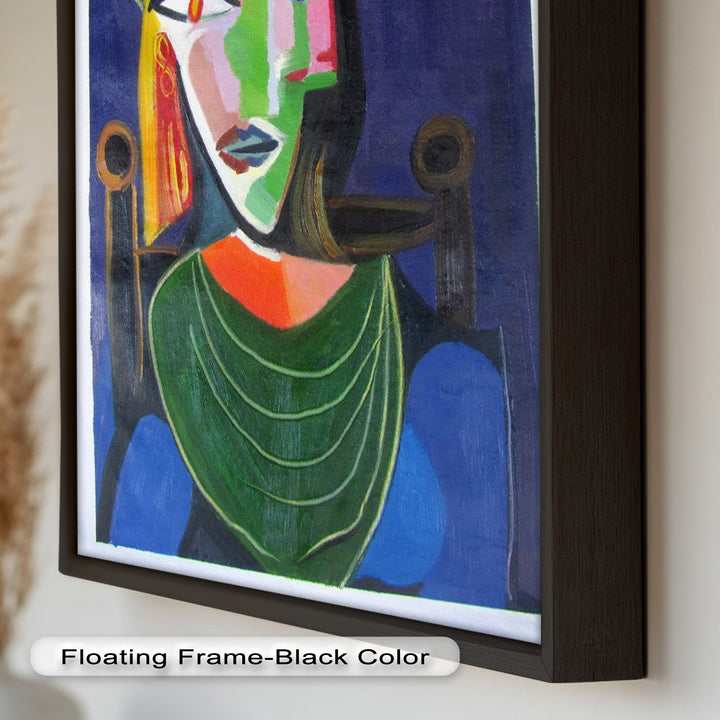 Jade and Indigo Muse – Abstract Woman Picasso Oil Painting