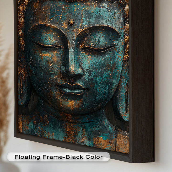 Turquoise Buddha Wall Art – Religious Oil Painting
