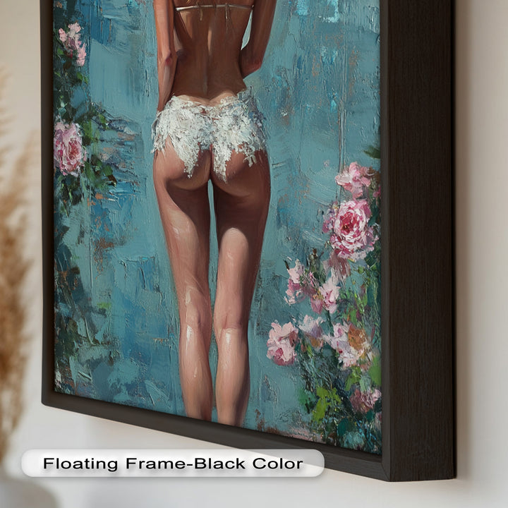 Floral Reverie – Dreamlike Summer Nude Oil Painting
